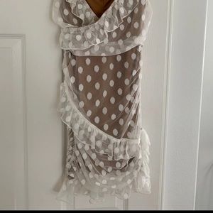 Majorelle Polka Dot dress white XS